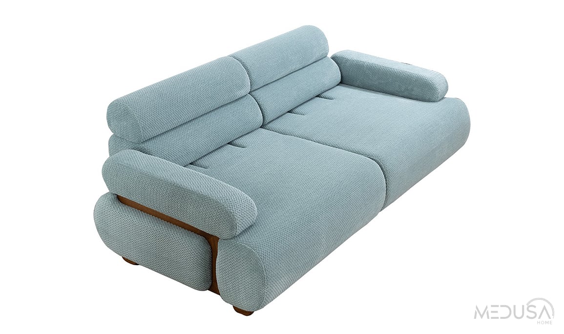 Medusa Home Mobilya - Vera Mavi Üçlü Koltuk