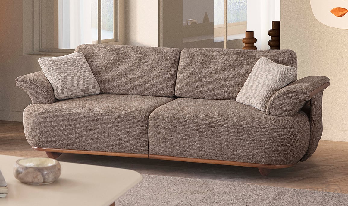 Medusa Home Mobilya - Verona Kahve Üçlü Koltuk