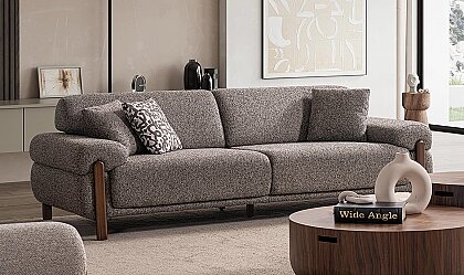 Medusa Home Mobilya - Vesta Antrasit Üçlü Koltuk