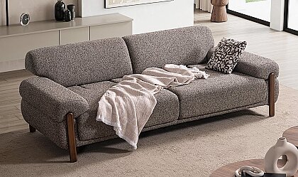 Medusa Home Mobilya - Vesta Antrasit Üçlü Koltuk