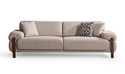 Medusa Home Mobilya - Vesta Krem Üçlü Koltuk