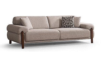 Medusa Home Mobilya - Vesta Krem Üçlü Koltuk