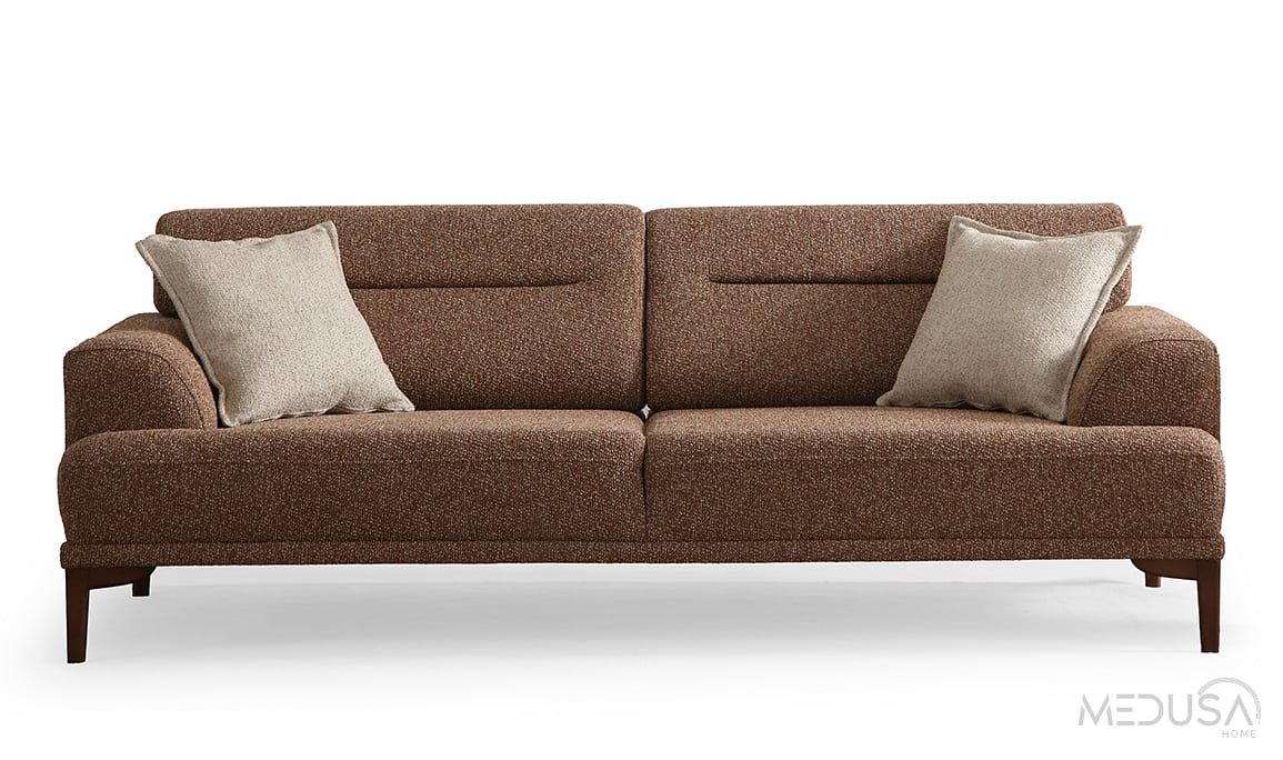 Medusa Home Mobilya - Vetra Kahve Üçlü Koltuk