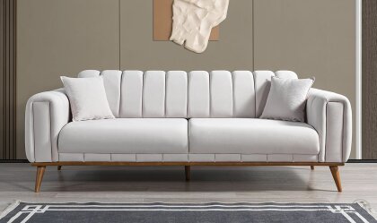 Medusa Home - Viela Beyaz Üçlü Koltuk Medusa Home - Viela Beyaz Üçlü Koltuk