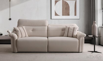 Medusa Home Mobilya - Vigo Krem Üçlü Koltuk