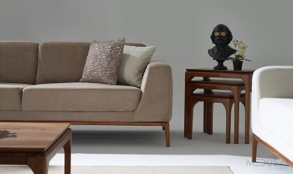 Medusa Home Mobilya - Violet Kahve Üçlü Koltuk