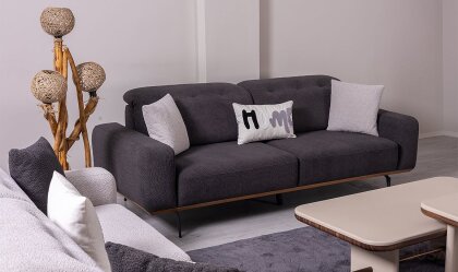 Medusa Home Mobilya - Vira Antrasit Üçlü Koltuk