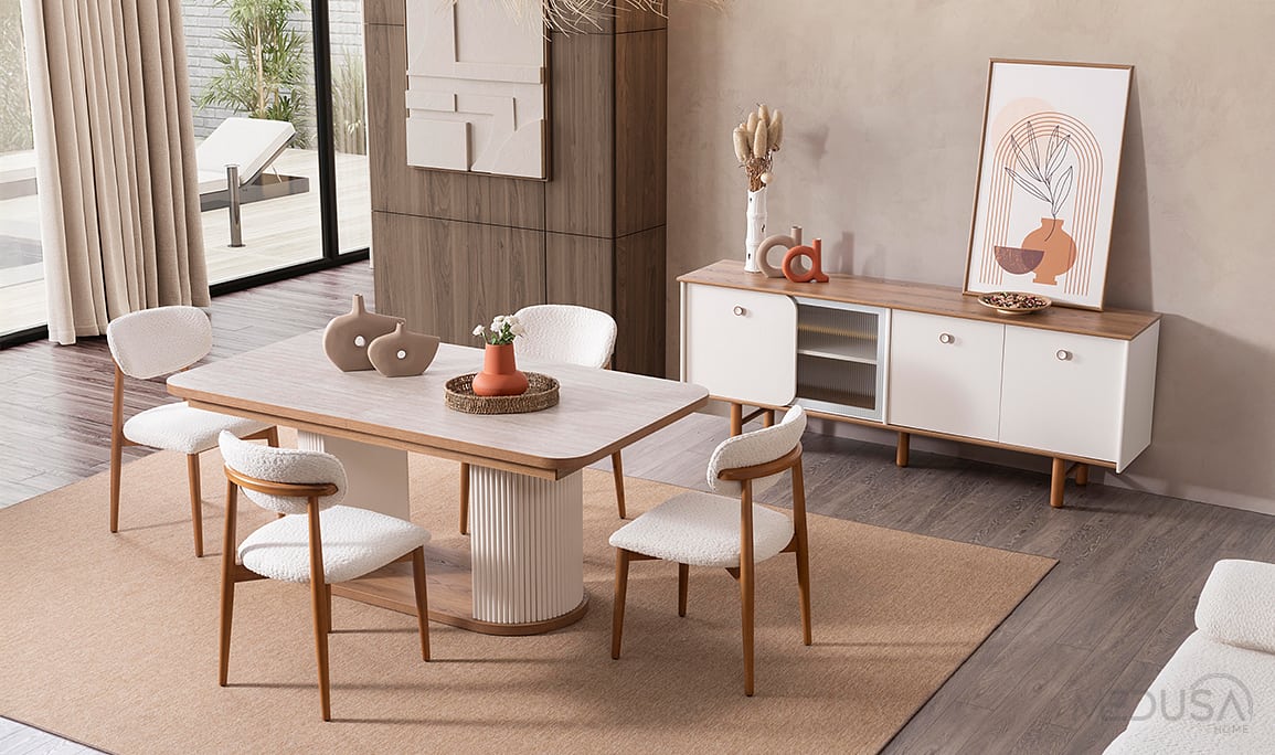 Medusa Home Mobilya - Virjin Bohem Yemek Odası