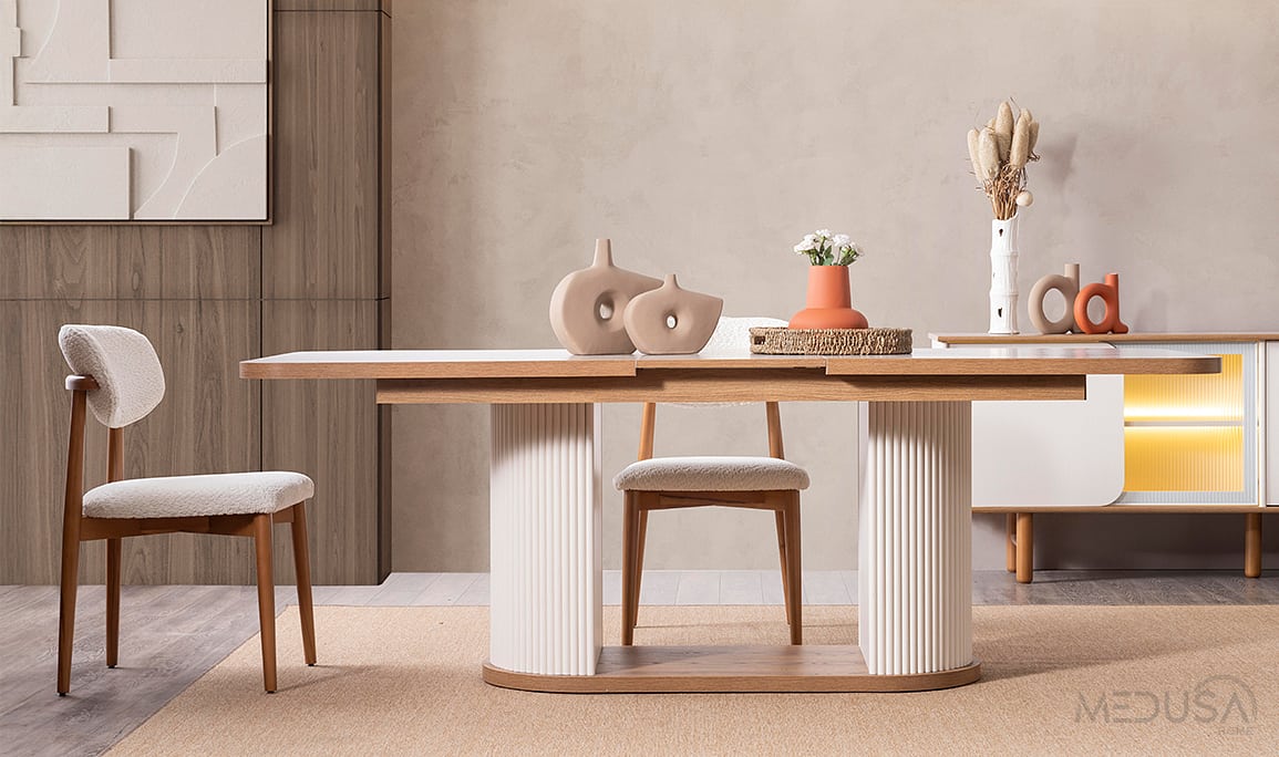 Medusa Home Mobilya - Virjin Bohem Yemek Odası