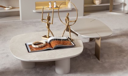 Medusa Home Mobilya - Vista Metal Ayaklı Orta Sehpa