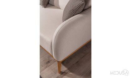 Medusa Home Mobilya - Vita Beyaz Üçlü Koltuk