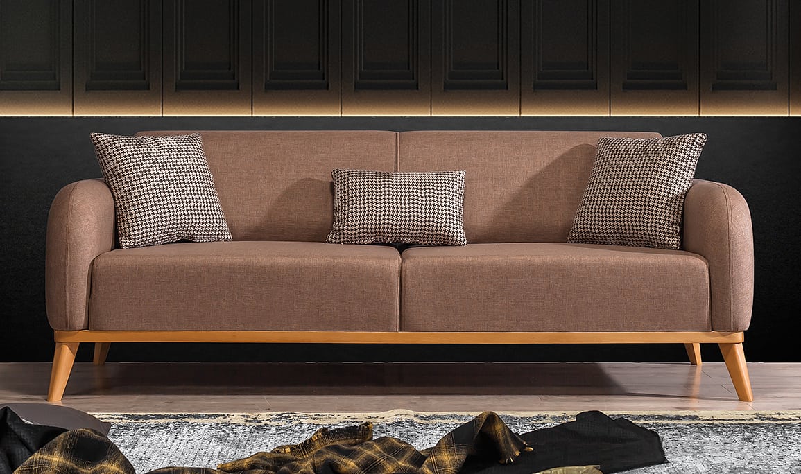 Medusa Home Mobilya - Vita Kahve Üçlü Koltuk