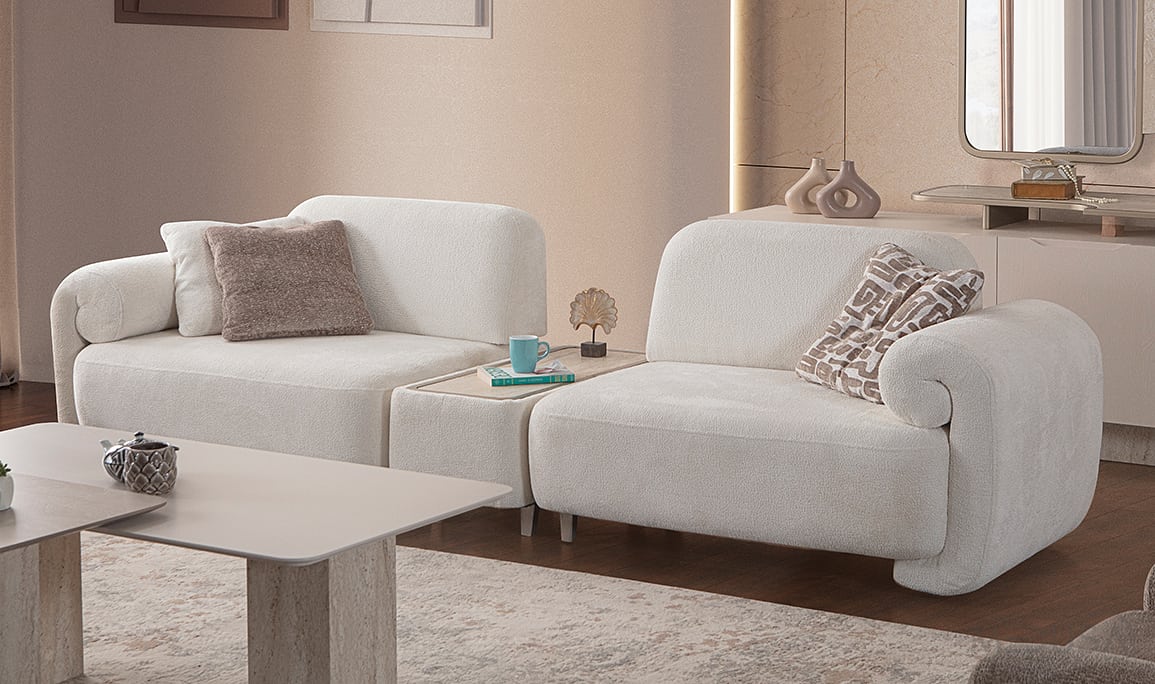 Medusa Home Mobilya - Vivo Sehpalı Üçlü Koltuk