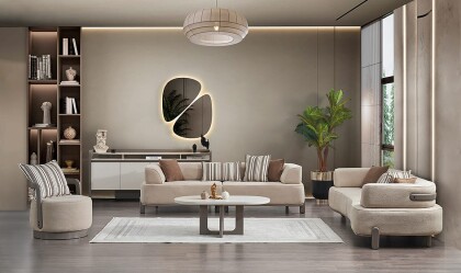 Medusa Home - Vizyon Beige Koltuk Takımı Medusa Home - Vizyon Beige Koltuk Takımı