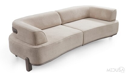 Medusa Home Mobilya - Vizyon Beige Üçlü Koltuk