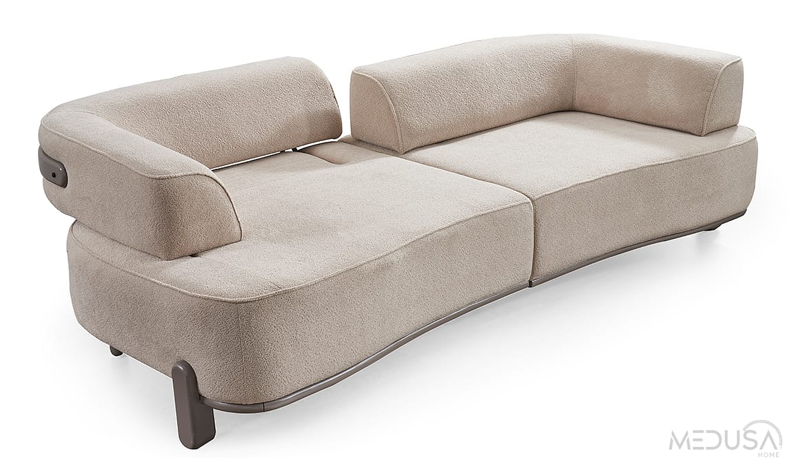 Medusa Home Mobilya - Vizyon Beige Üçlü Koltuk