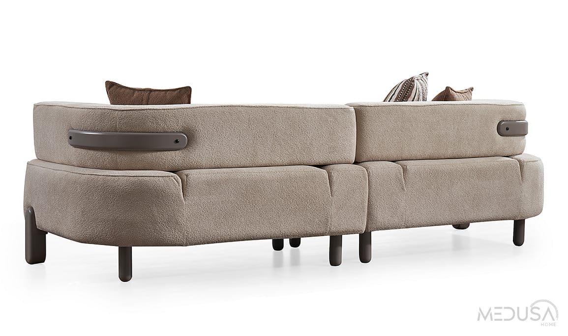 Medusa Home Mobilya - Vizyon Beige Üçlü Koltuk