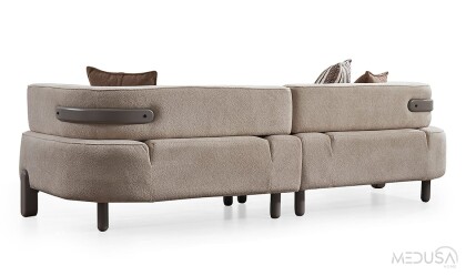 Medusa Home Mobilya - Vizyon Beige Üçlü Koltuk