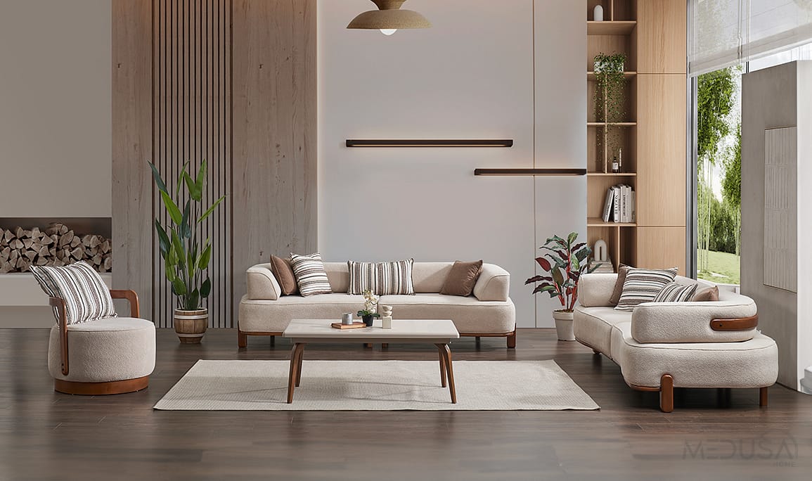 Medusa Home Mobilya - Vizyon Walnut Koltuk Takımı