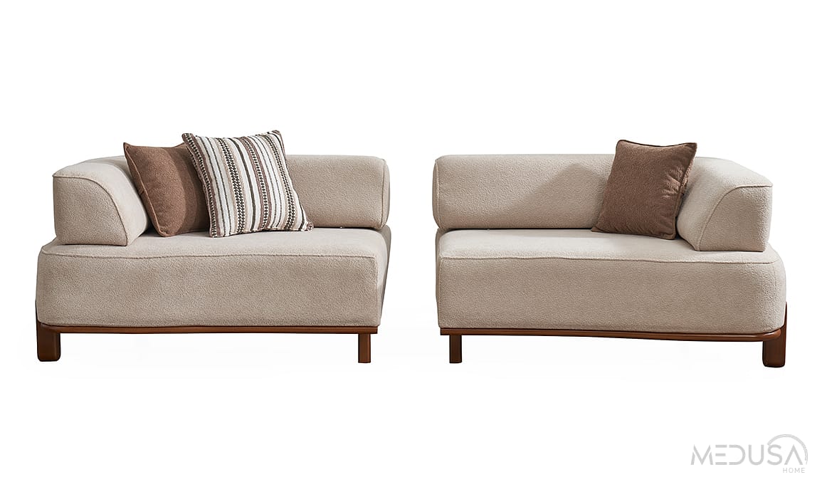 Medusa Home Mobilya - Vizyon Walnut Üçlü Koltuk