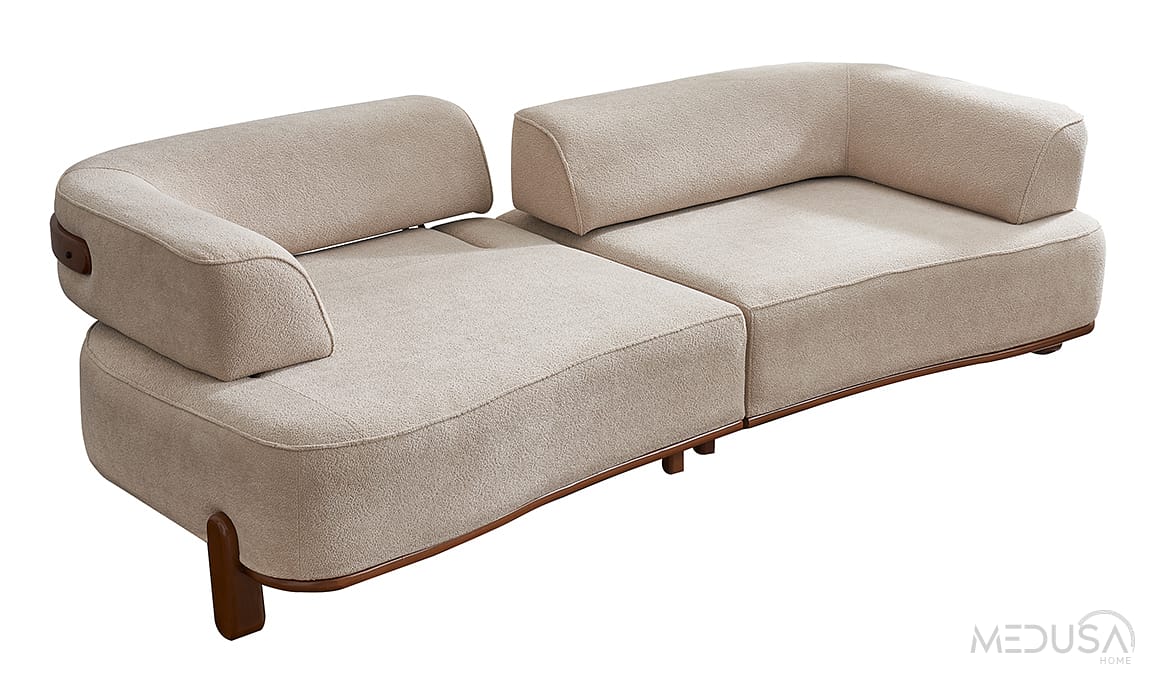 Medusa Home Mobilya - Vizyon Walnut Üçlü Koltuk