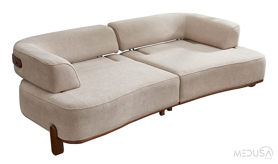 Medusa Home Mobilya - Vizyon Walnut Üçlü Koltuk