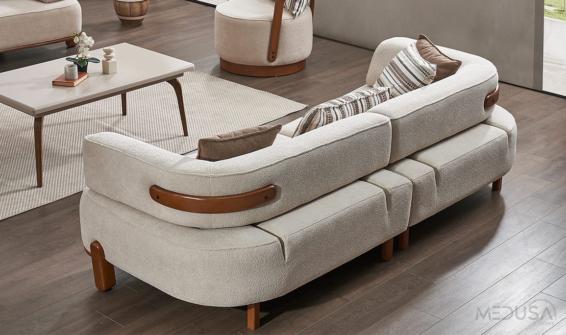Medusa Home Mobilya - Vizyon Walnut Üçlü Koltuk
