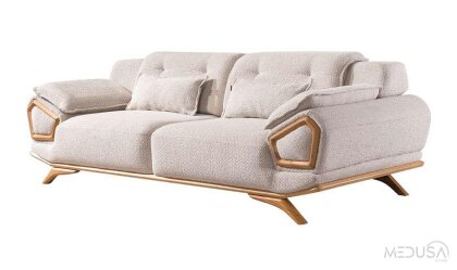 Medusa Home Mobilya - Volvo Krem Üçlü Koltuk