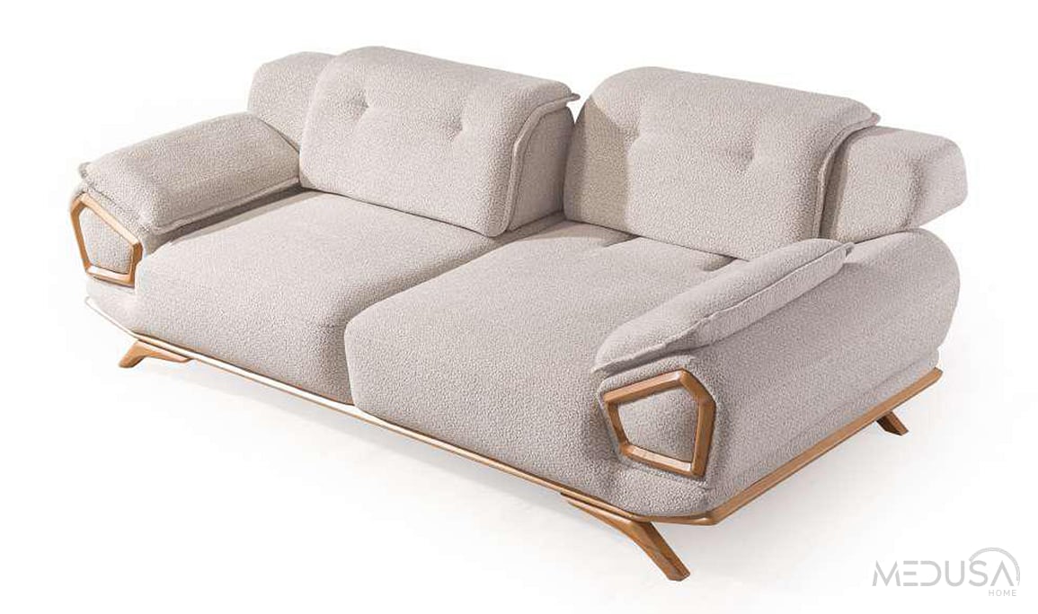 Medusa Home Mobilya - Volvo Krem Üçlü Koltuk
