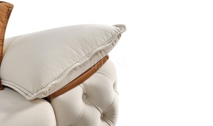 Medusa Home Mobilya - Vortex Beyaz Üçlü Koltuk