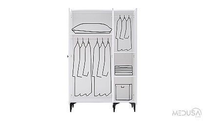Medusa Home Mobilya - White 3 Kapaklı Genç Odası