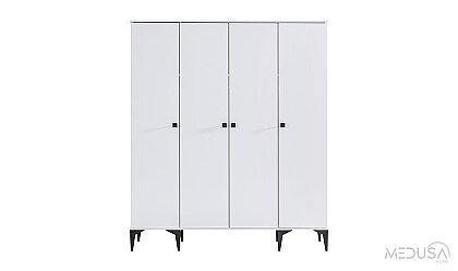 Medusa Home Mobilya - White 4 Kapaklı Gardırop