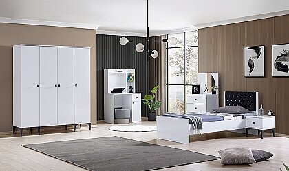 Medusa Home - White 4 Kapaklı Genç Odası