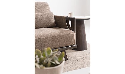 Medusa Home Mobilya - Wood Kahve Üçlü Koltuk