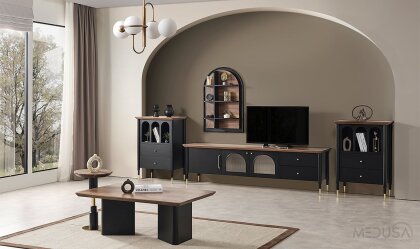 Medusa Home Mobilya - Yıldız Siyah Tv Ünitesi Set