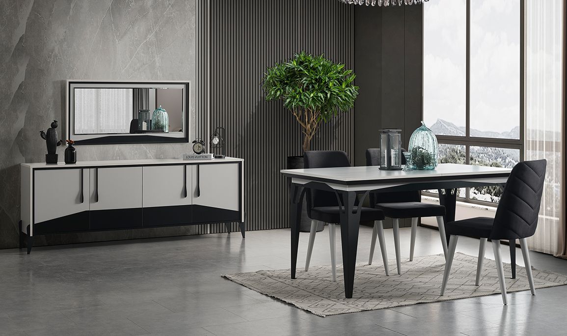 Medusa Home Mobilya - Yonca Sis Grisi Yemek Odası