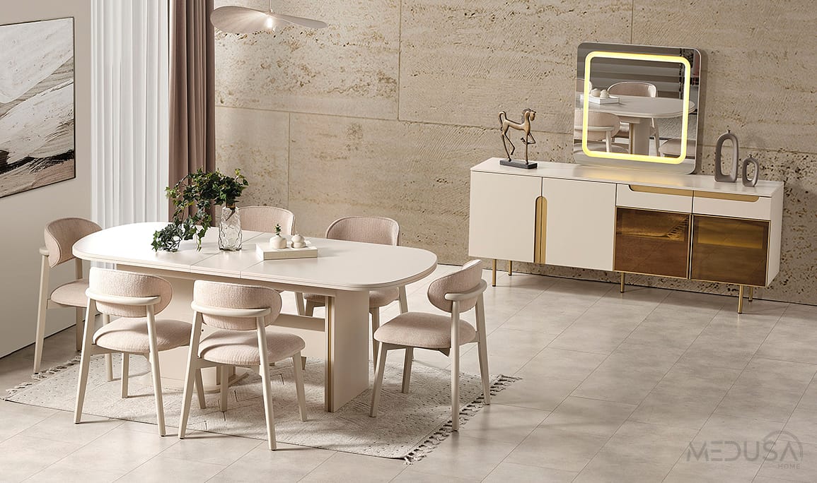 Medusa Home Mobilya - Zara Gold Yemek Odası
