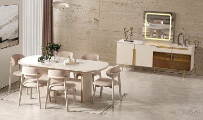 Medusa Home Mobilya - Zara Gold Yemek Odası