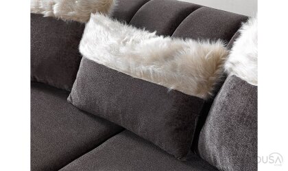 Medusa Home Mobilya - Zara Luxury Antrasit Üçlü Koltuk