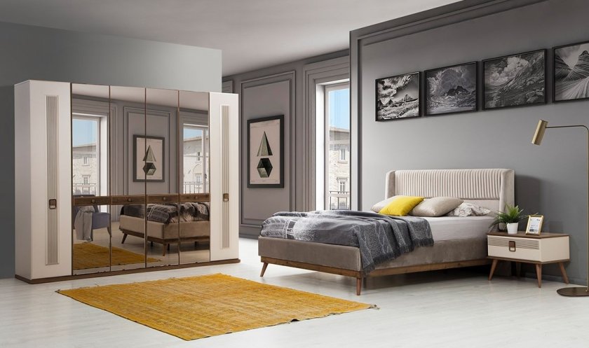 Medusa Home Mobilya - Zena Yatak Odası - Beyaz Yatak Odası