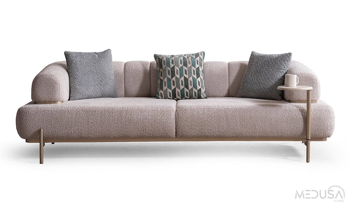 Medusa Home Mobilya - Zenith Krem Üçlü Koltuk