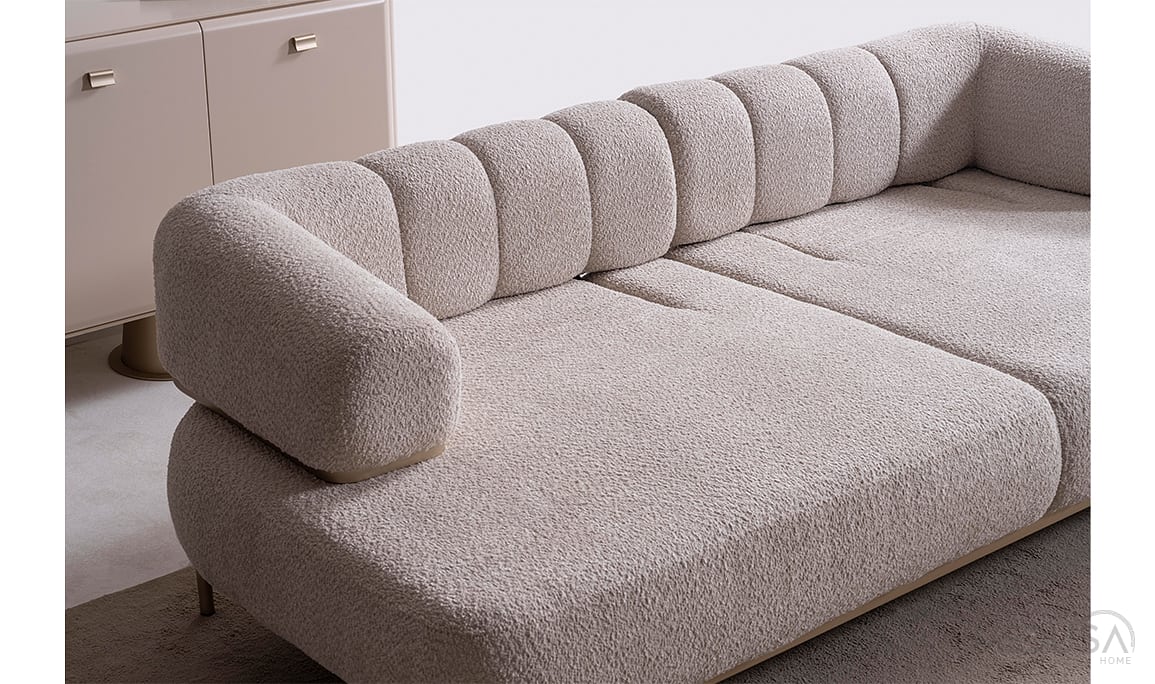 Medusa Home Mobilya - Zenith Krem Üçlü Koltuk