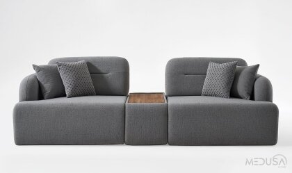 Medusa Home - Zenya Ara Sehpalı Üçlü Koltuk Medusa Home - Zenya Ara Sehpalı Üçlü Koltuk