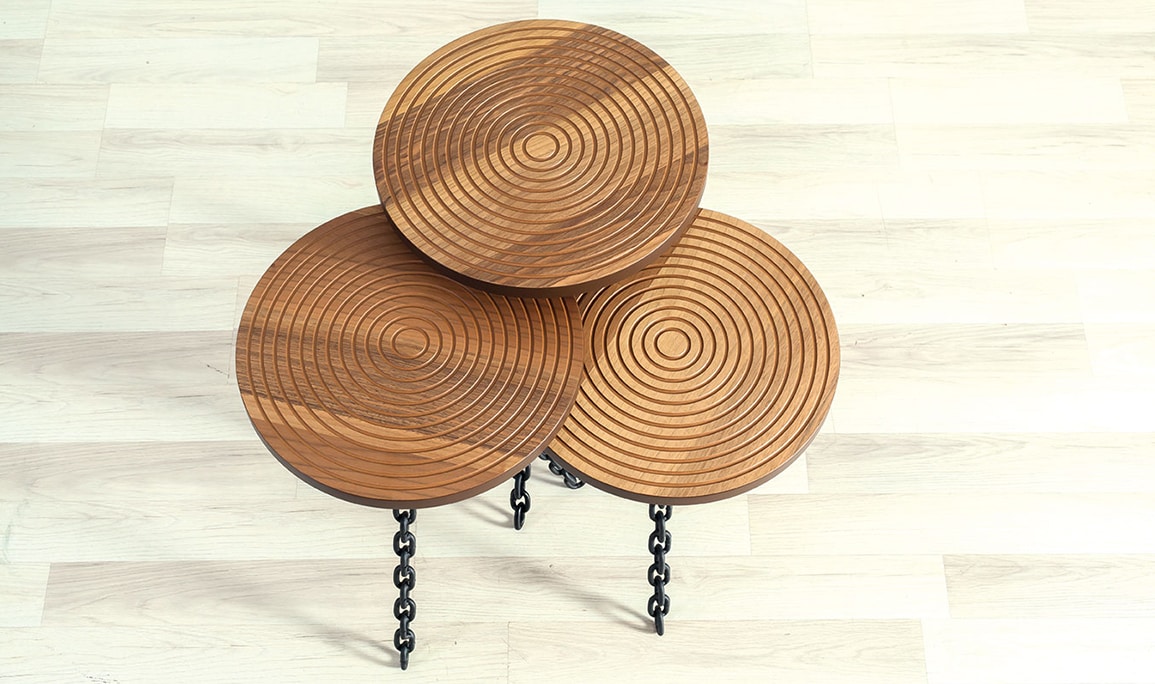 Medusa Home Mobilya - Zincir Walnut Zigon Sehpa