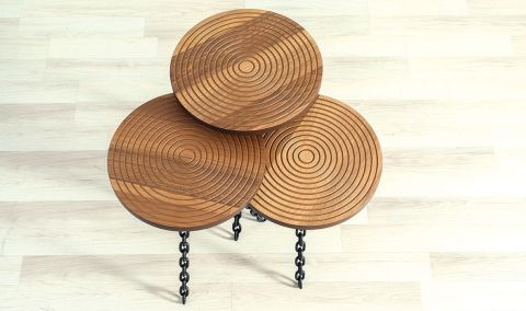 Medusa Home Mobilya - Zincir Walnut Zigon Sehpa