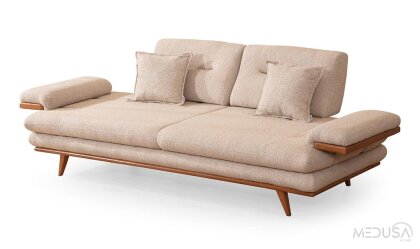 Medusa Home Mobilya - Zion Krem Üçlü Koltuk