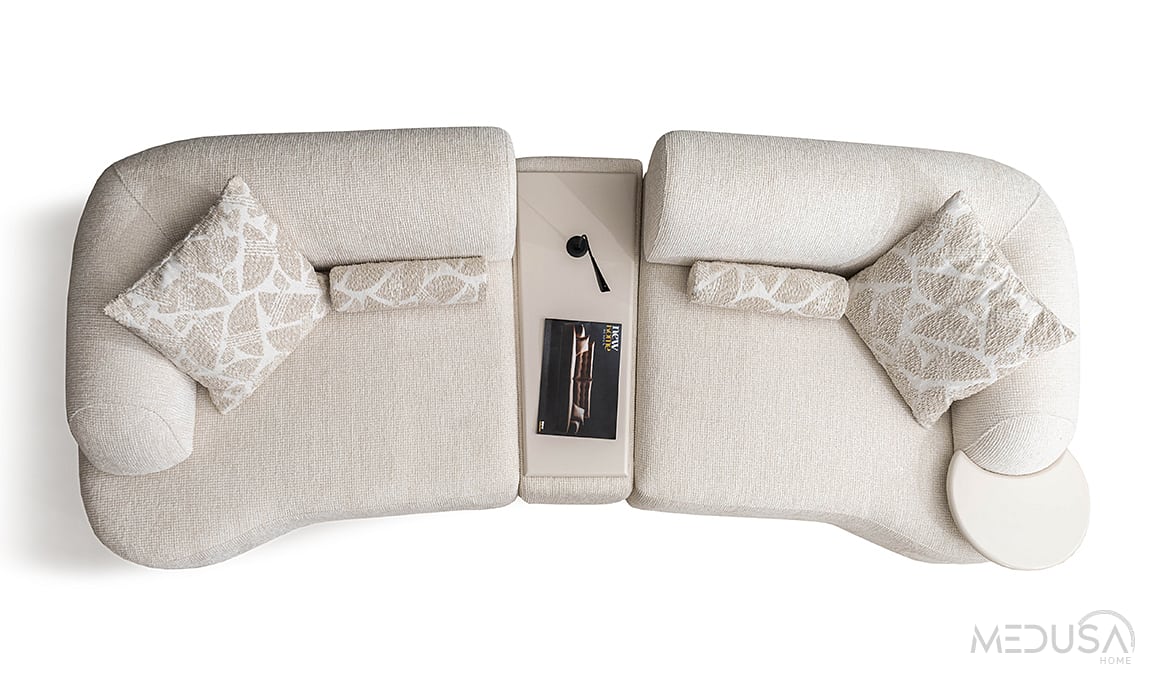 Medusa Home Mobilya - Zyra Ara Sehpalı Üçlü Koltuk